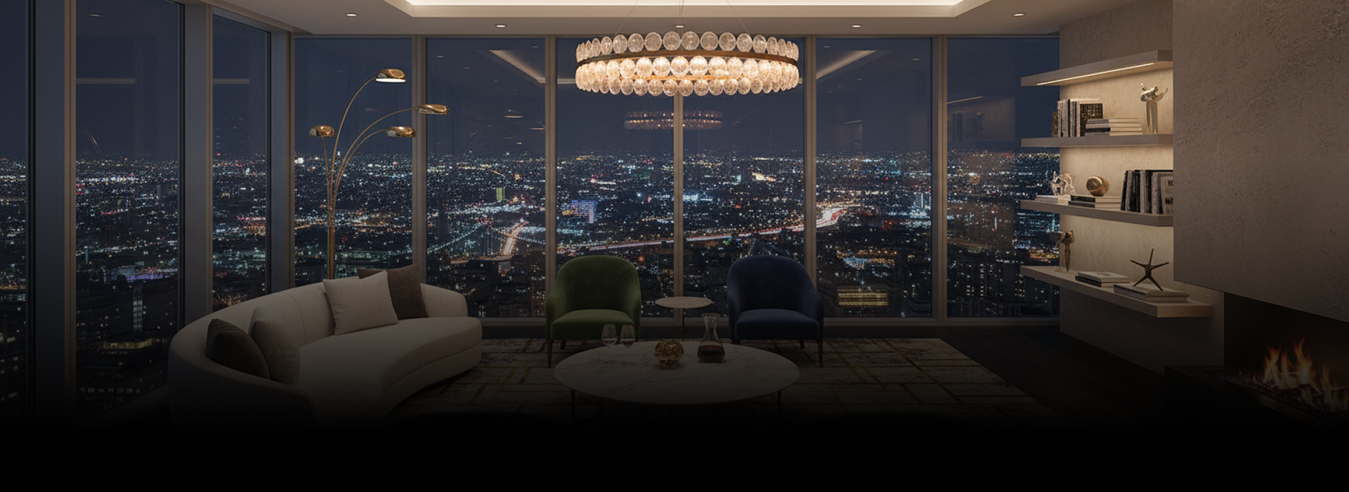 Living room skyline view