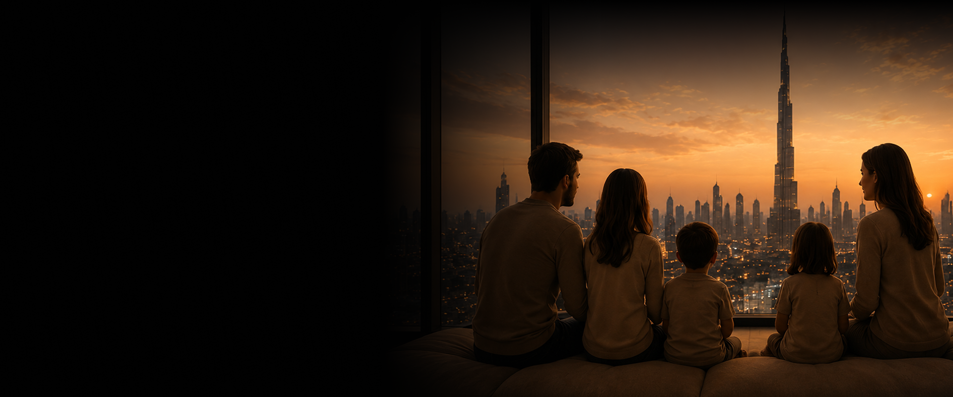 Family Dubai skyline